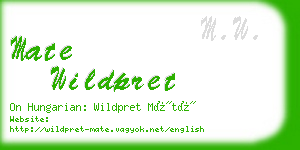 mate wildpret business card